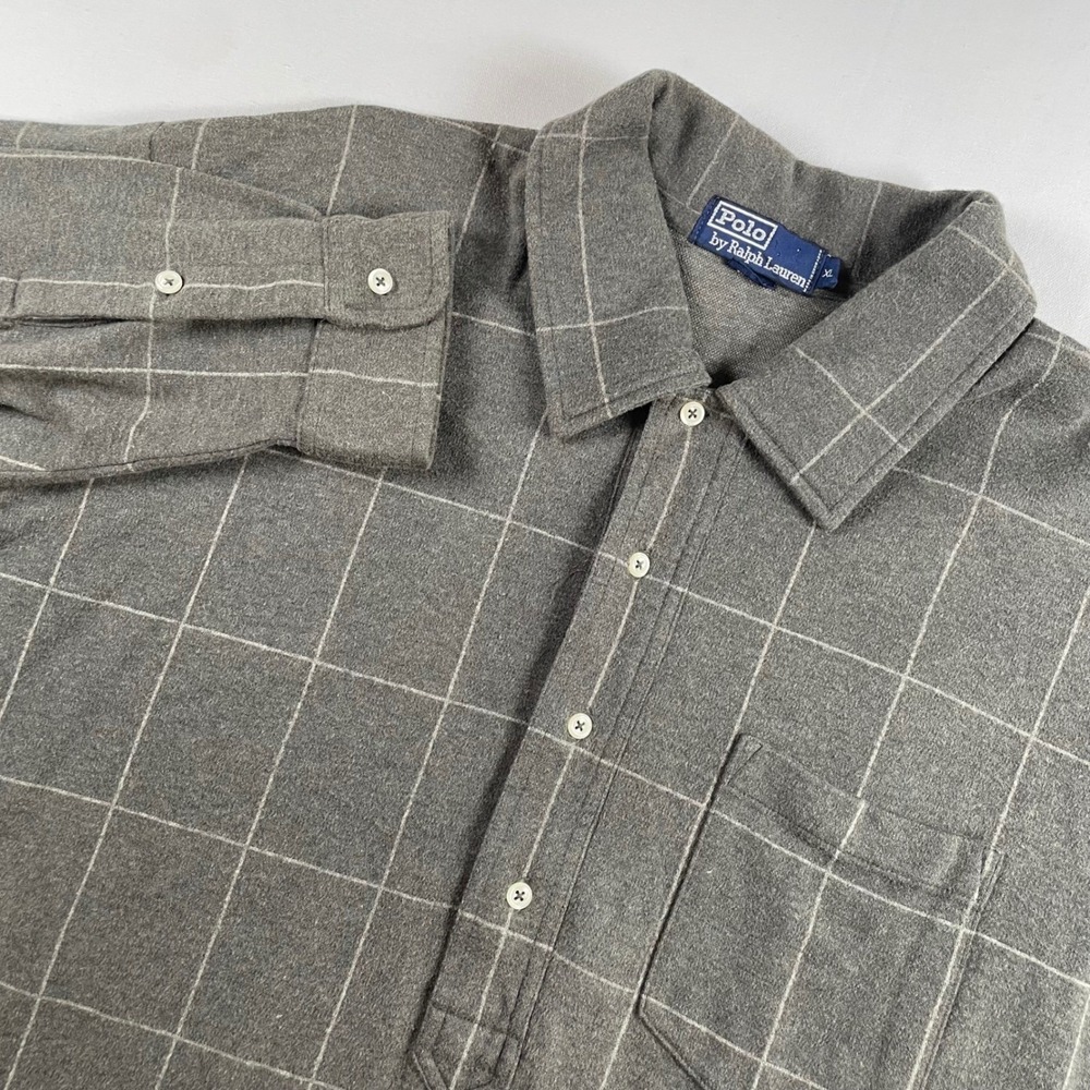 Polo Ralph Lauren Men's Plaid Long Sleeve Pullover Shirt‎ Size XL Thick